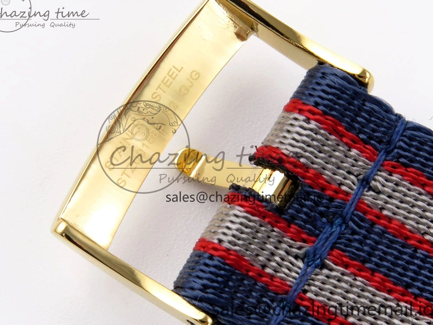 0408 Seamaster 300m Diver YG OMF 1:1 Best Edition Blue Orange Ceramic White Dial on Blue Nato Strap A Colorful 7704